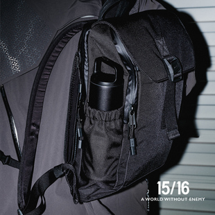 Fifteen Sixteen弹道尼龙双肩包男上班通勤出差旅行防水电脑背包