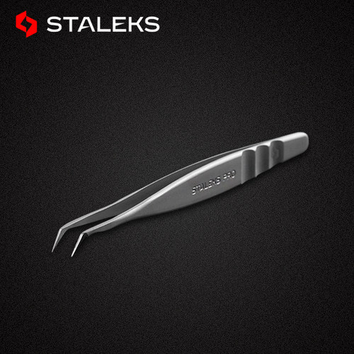 STALEKS睫毛镊子嫁接假睫毛夹子美睫师专业种接睫毛金羽专用镊子