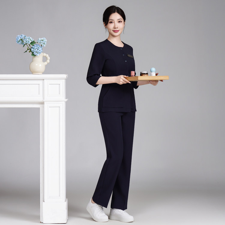 足道足浴足疗美发美甲美容师工作服女养生馆美容院微整形医美套装