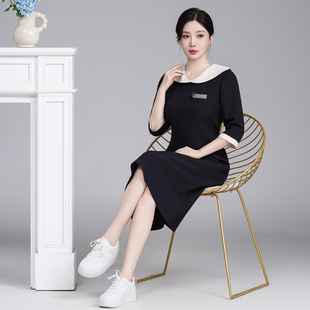 美容院美容技师工作服连衣裙女酒店SPA高端美甲纹绣前台顾问制服