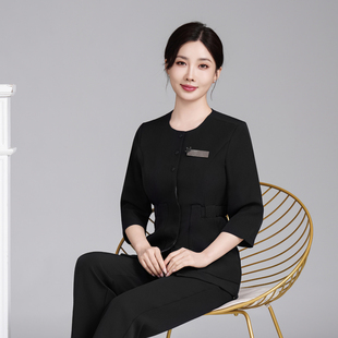 韩版美容师工作服女高级美容院工作服美发美甲会所皮肤管理师套装