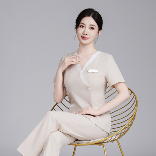 高端美容院养生医美美甲美容师spa工作服女春夏韩版足疗技师工装