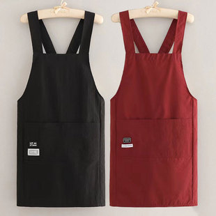 围裙男女宽松极简厨房定印围腰纯色简约防污上班做饭工作家用围裙
