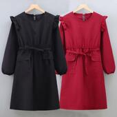 收腰长袖 罩衣韩版 公主荷叶边罩衣女新款 新款 围裙厨房大码 反穿减龄