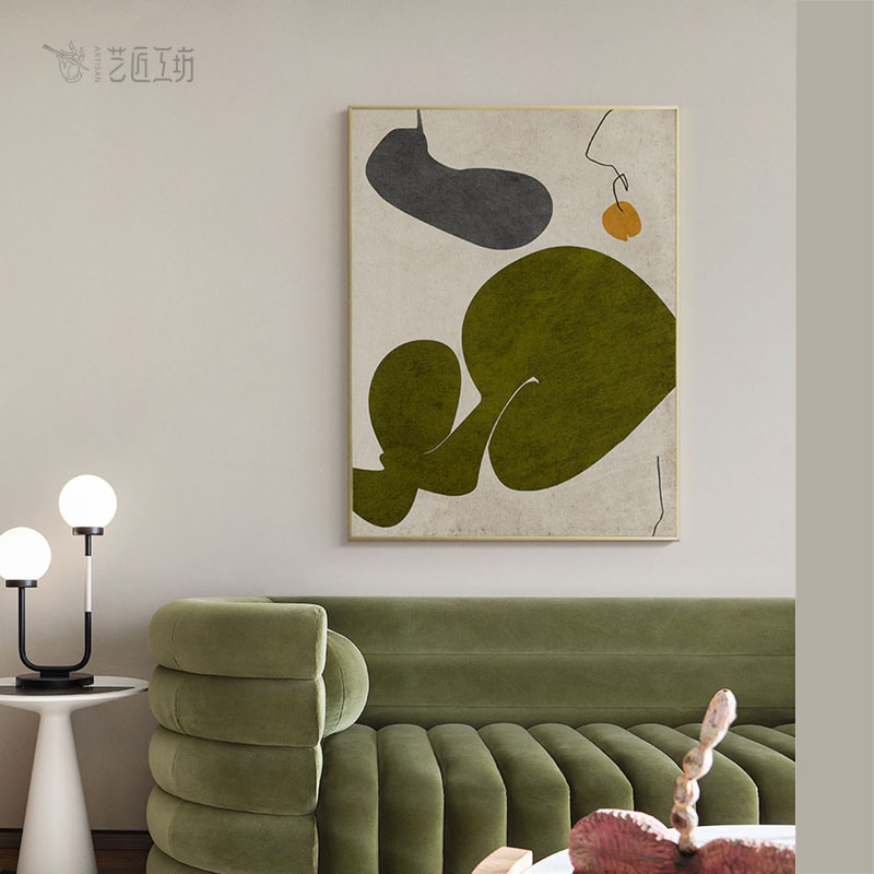 艺匠侘寂风挂画日式客厅现代抽象创意艺术装饰画莫兰迪色块画定制图片