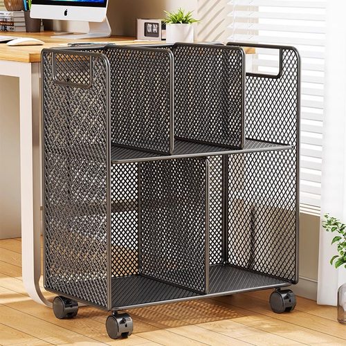 桌边收纳箱可移动桌旁儿童书架置物架书本绘本收纳架落地简易书柜