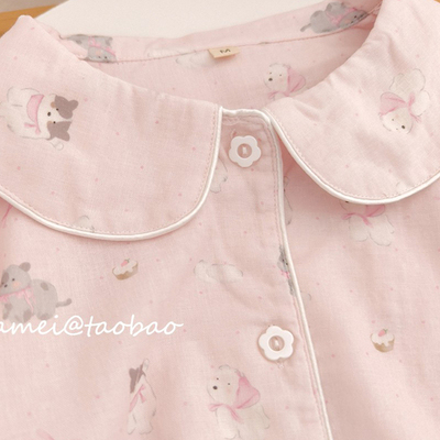 新款双层纱布女款纯棉柔透气套装