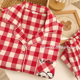 高品 || A类纯棉睡衣女秋冬季 梭织磨毛刺绣加厚女睡衣家居服套装