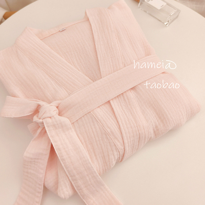 睡衣纯棉纱布柔软和服浴袍睡袍女