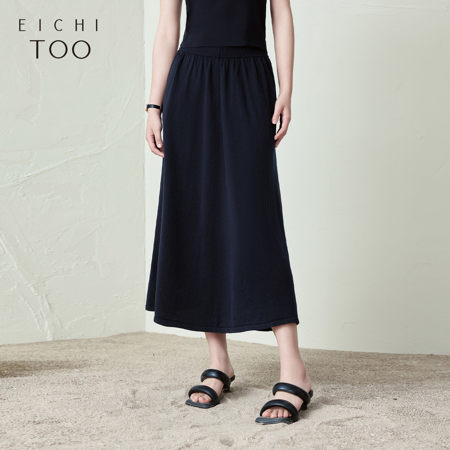 爱居兔高腰通勤半身裙女2025年秋季新款宽松简约显瘦针织裙,女装/女士精品,半身裙,淘宝优惠券,粉丝福利购,淘宝优惠卷