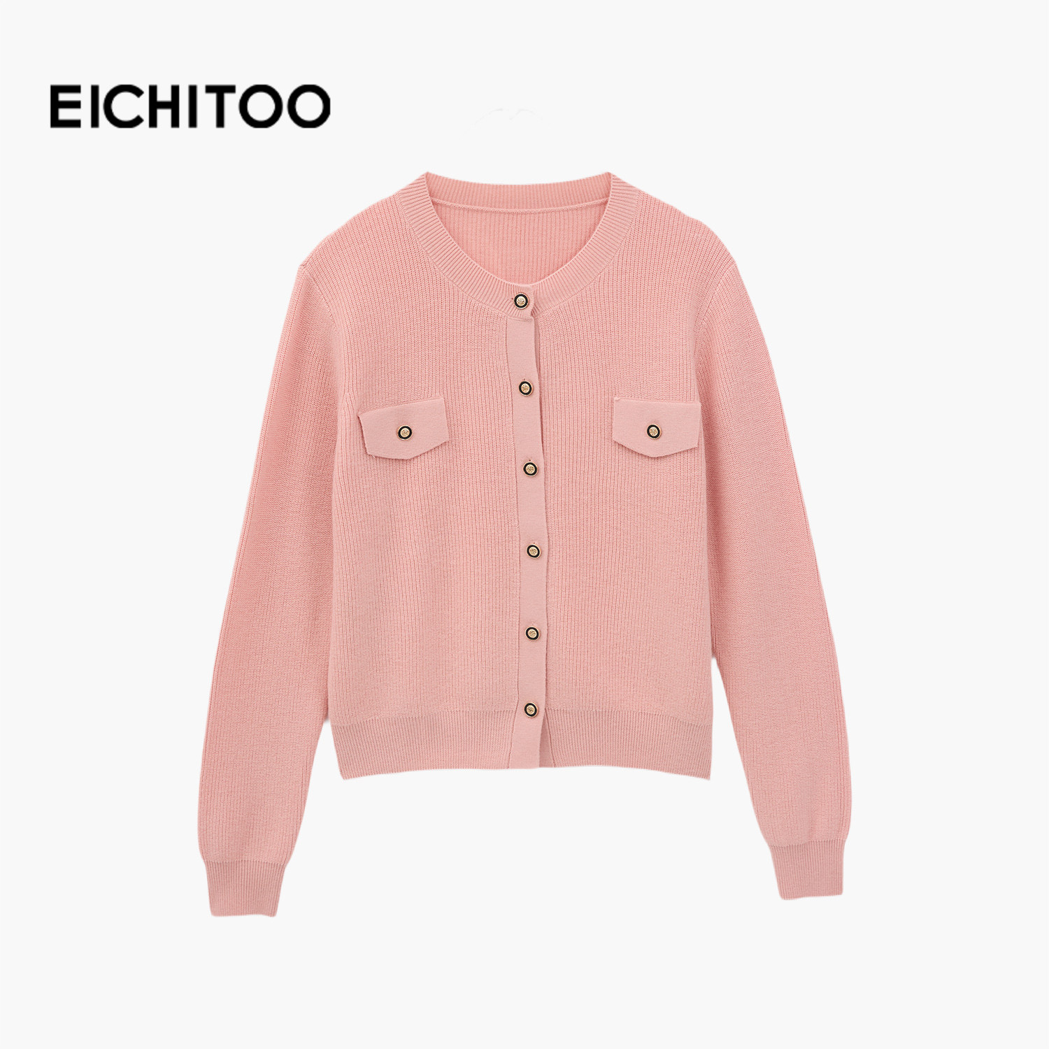 爱居兔小香风长袖针织衫2025年冬季新款女纽扣气质温柔软糯毛衣,女装/女士精品,毛针织衫,淘宝优惠券,粉丝福利购,淘宝优惠卷