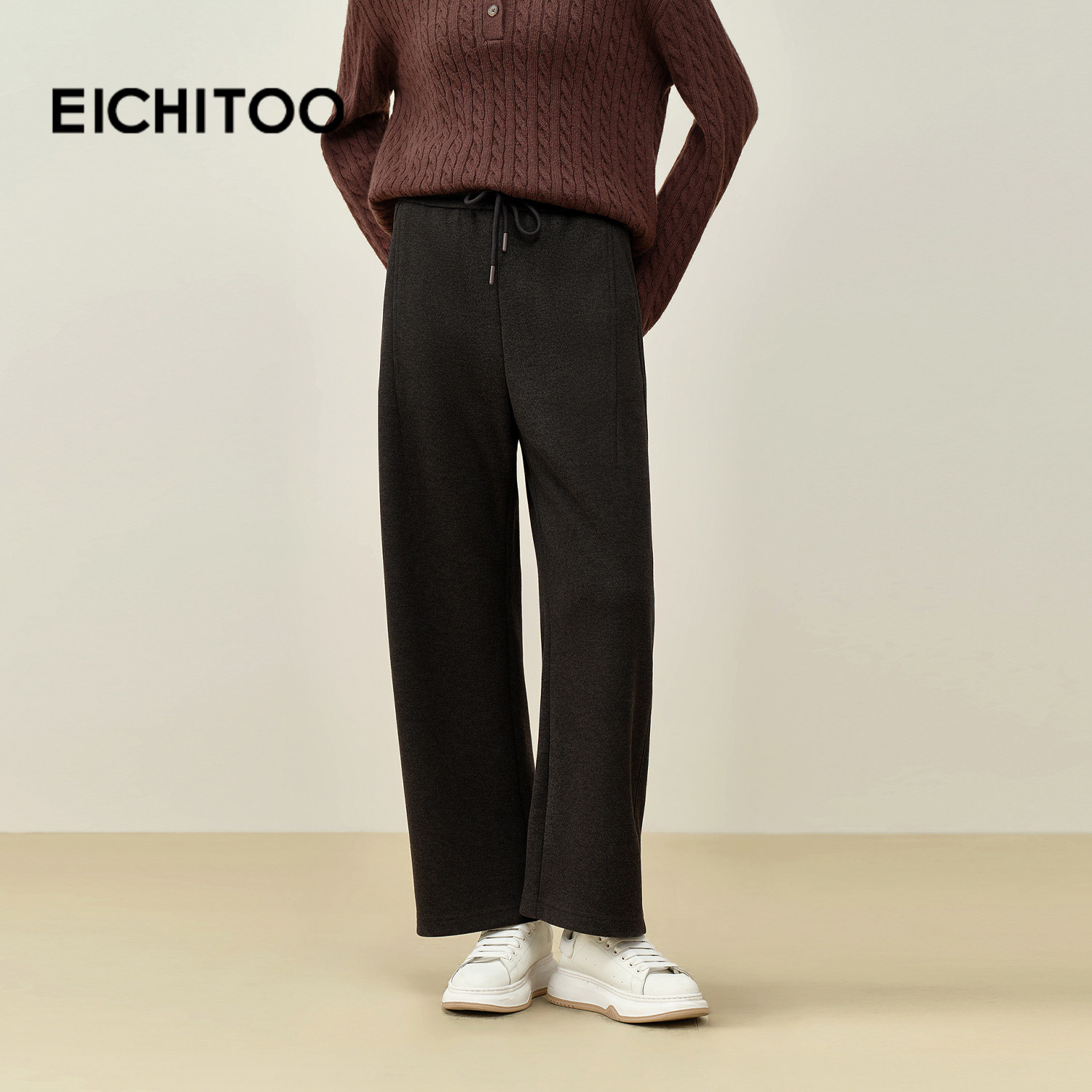 爱居兔保暖舒适休闲裤2025年冬季新款女松紧腰宽松遮肉长裤,女装/女士精品,休闲裤,淘宝优惠券,粉丝福利购,淘宝优惠卷