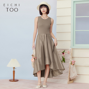 设计感卡其色背心针织连衣裙 休闲时尚 爱居兔春季 新款