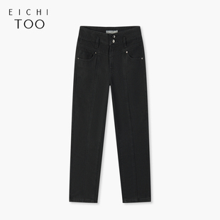 九分裤 爱居兔高腰牛仔裤 长裤 休闲复古黑色修身 女春秋新款