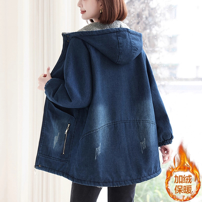 中年妈妈大码保暖棉服加绒外套