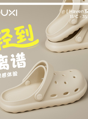 朴西小葵阳沙滩洞洞鞋女夏2026新款海边沙滩鞋外穿平底包头薄底男