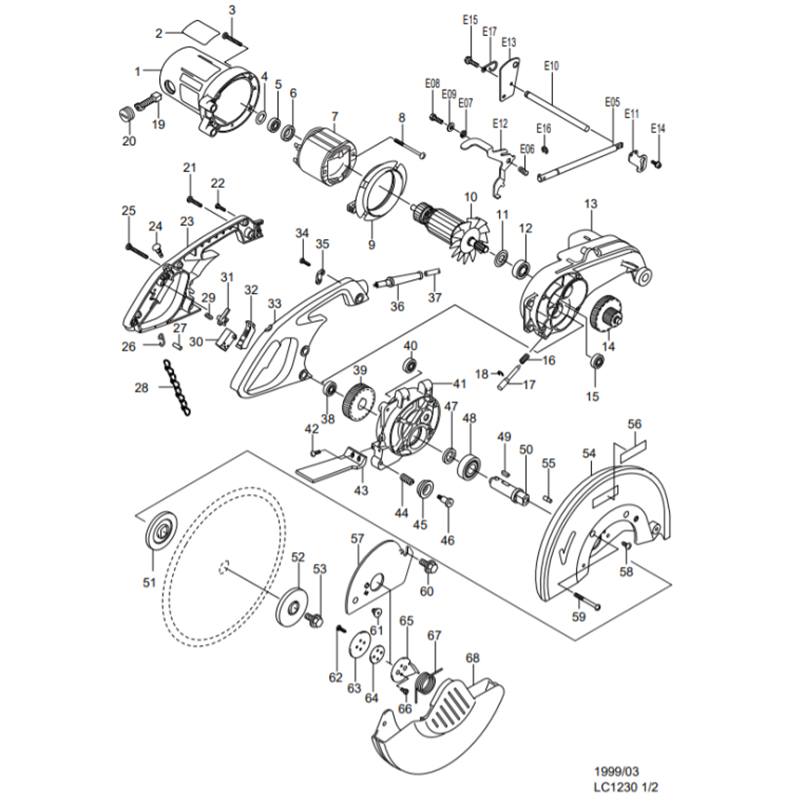 订购牧田MAKITA金属不锈钢型材切割机LC1230原厂原装零配件