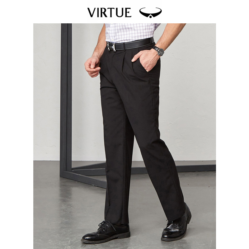 【Virtue/富绅】黑色免烫西裤商务正装裤子