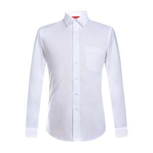 富绅春秋季长袖白衬衫男商务正装修身西装白衬衣职业免烫上班黑寸