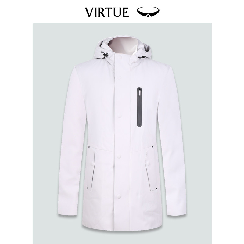 Virtue/富绅秋冬白鸭绒男士羽绒服休闲中长款连帽保暖防风外套属于什么档次？