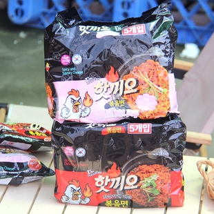 韩国进口三进辣奶油火鸡面超辣干拌面速食方便面网红泡面袋装