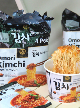 韩国进口GS25友施OMORI经典泡菜拉面辣白菜味方便面即食泡面碗面