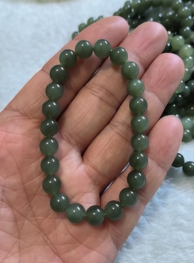 和田玉湖水绿手串卡8，送女友朋友礼物生日礼物