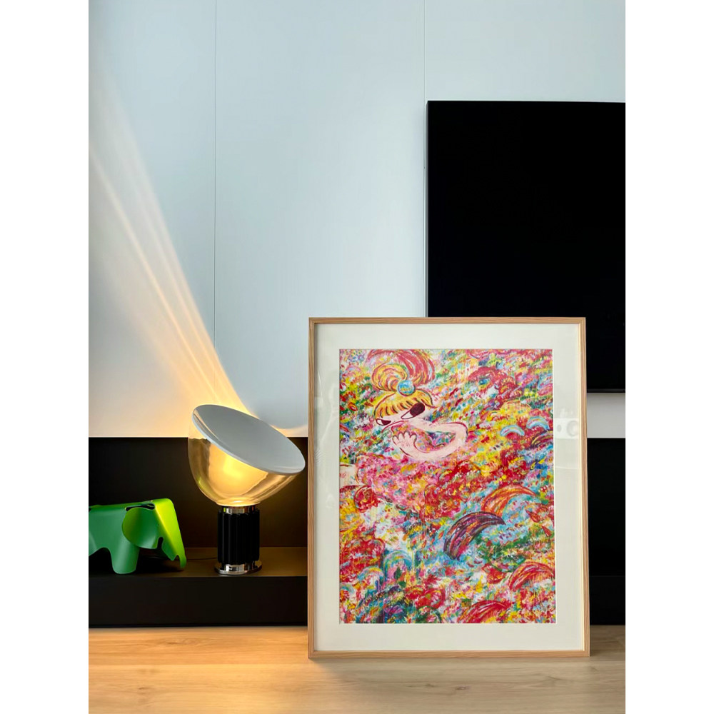 不卖俗画 村上隆 六角彩子魔法之手版画轻奢简约现代儿童房装饰画