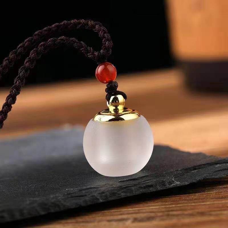 磨砂嘎乌盒项链可打开装藏护身符舍利子吊坠男女士情侣空心瓶挂件