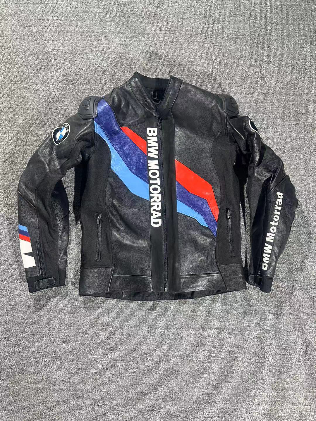 定制摩托车骑行服精品真皮宝马夹克赛车服连体皮衣分体皮衣