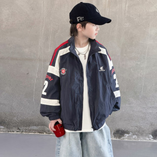 中大童男童春装夹克外套2026新款儿童装男孩春秋款宽松洋气衣服潮