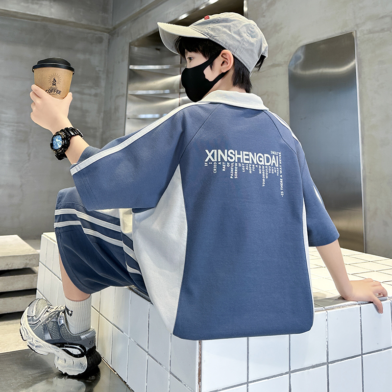 男童夏装polo衫短袖T恤套装