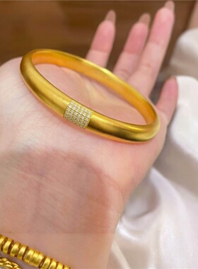 老铺金包银镶钻花开富贵手镯