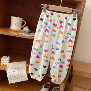 2026新款 潮款 夏季 洋气运动束脚裤 休闲冰丝防蚊裤 男女童外穿冰丝裤