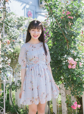 missand甜美风少女雪纺连衣裙