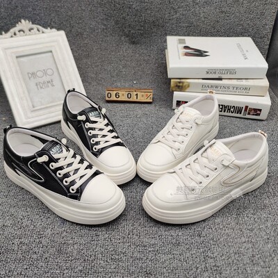 罗曼女鞋2024夏季新款真皮单网透气休闲运动板鞋小白鞋85033