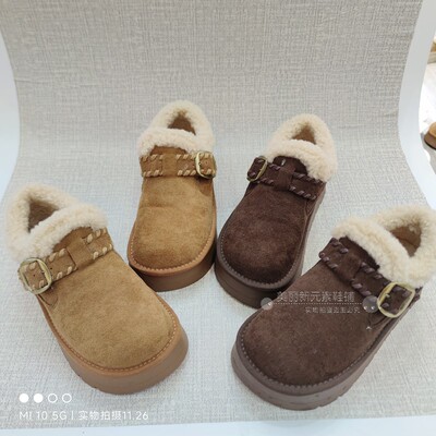 韩版2025新款厚底加绒保暖勃肯毛毛冬季豆豆雪地靴乐福棉鞋女7326