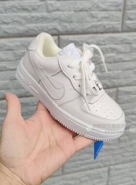 宝贝概念冬款男女童鞋加绒魔术贴真皮休闲运动小白板鞋12087