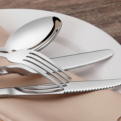 Stainless steel western cutlery knife, fork and spoon set