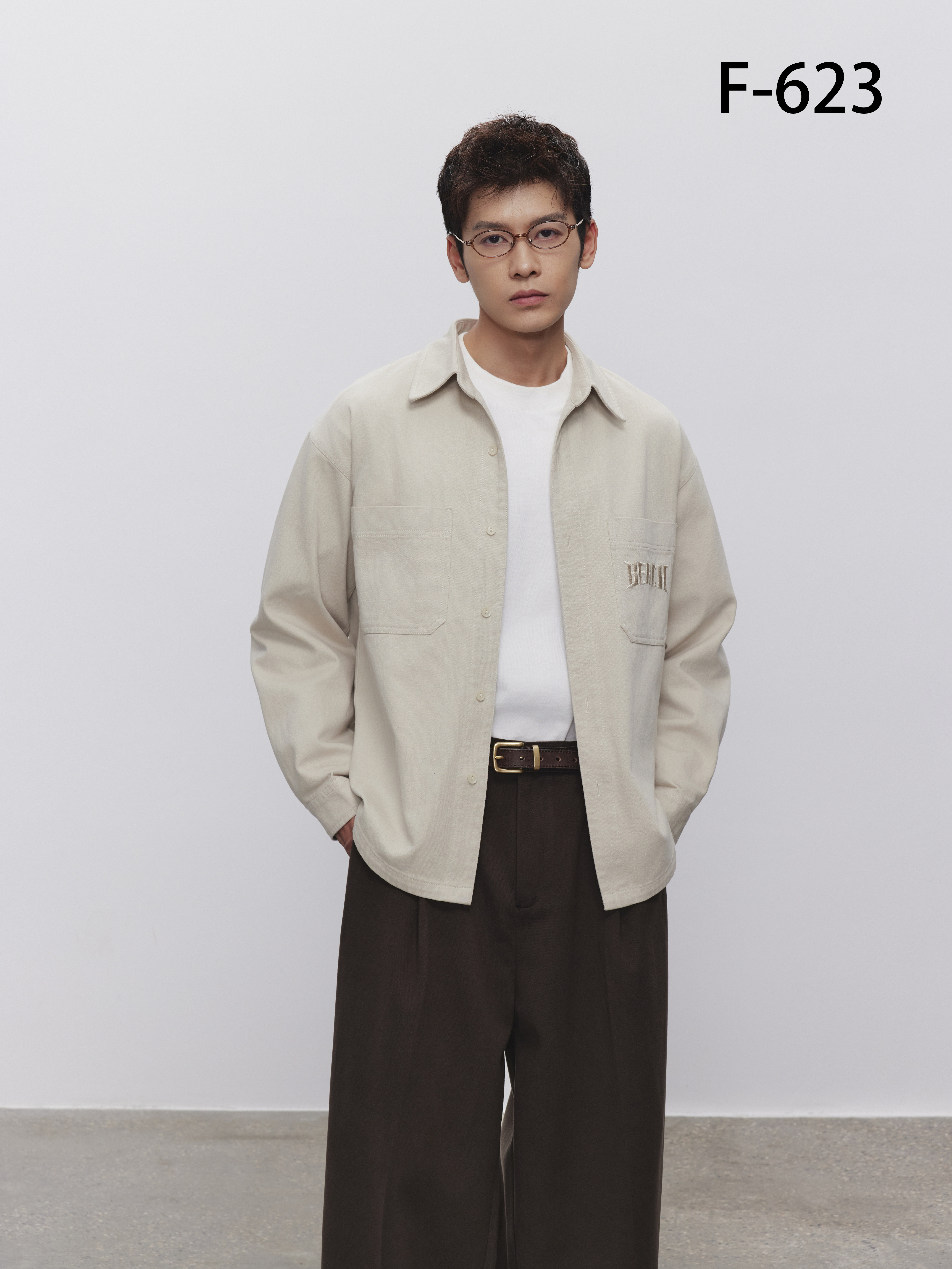 2025秋季新款时尚宽松衬衫夹克青年学生男百搭潮流长袖衬衫外套男