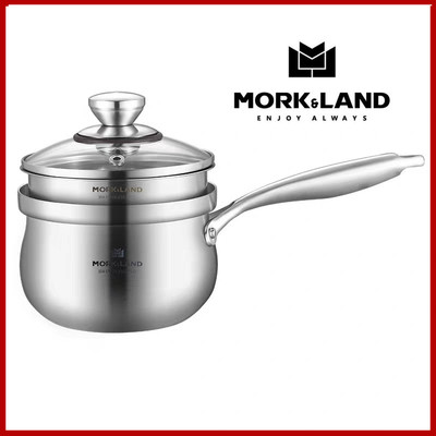 莫克兰德 纳尔304不锈钢奶锅加厚煮粥迷你小蒸锅婴儿辅食锅无涂层