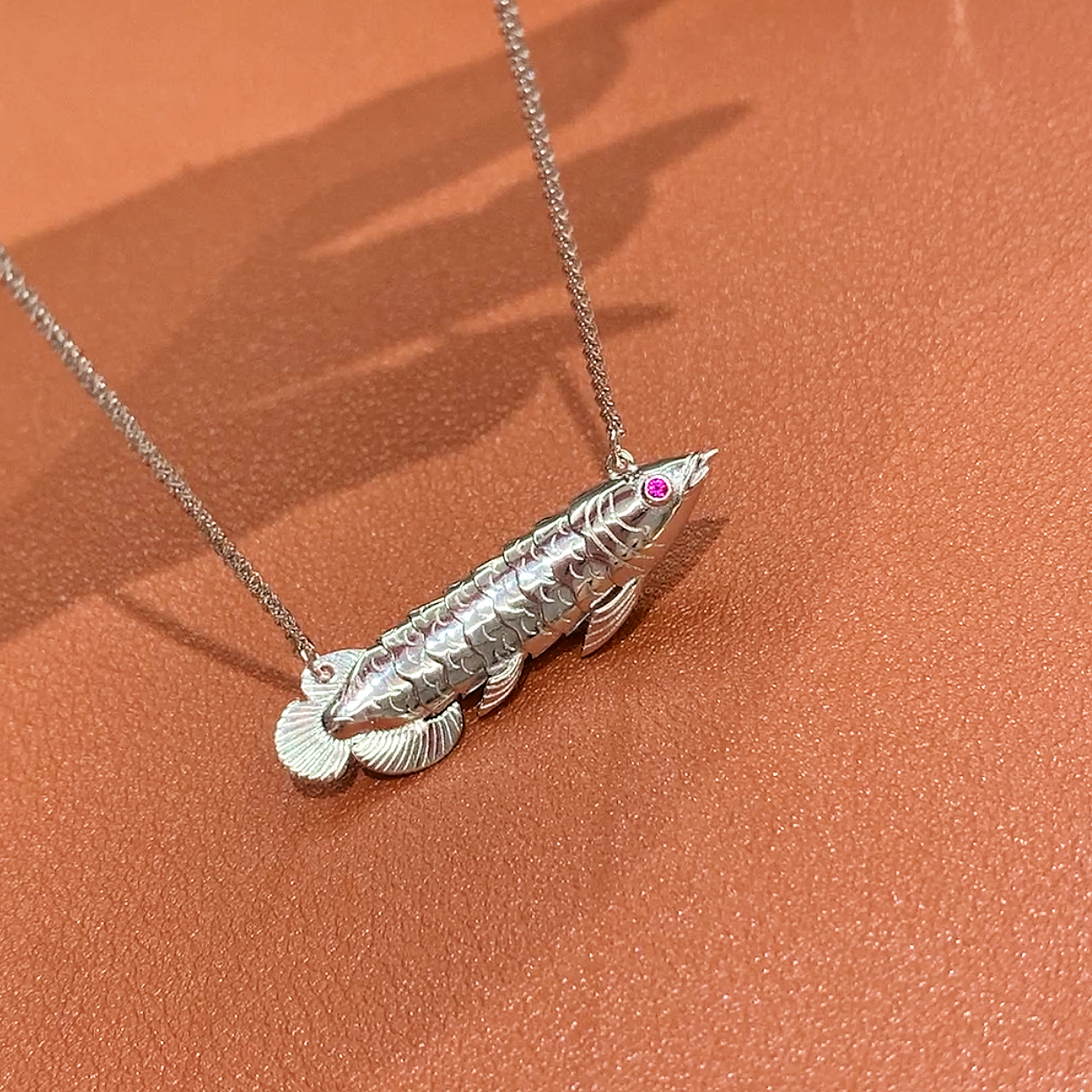 纯银锦鱼满棠年年有鱼可以活动幸运小锦鲤雕刻高品质定制 项链