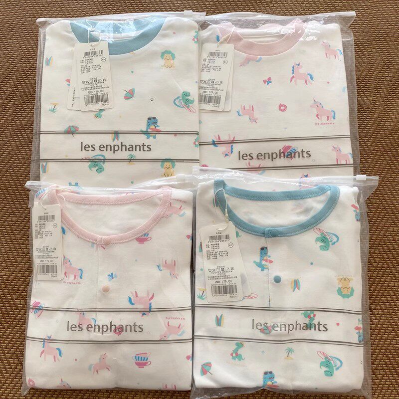 清仓多款丽婴房专柜正品 男女儿童春秋圆领半高领内衣套装秋衣裤