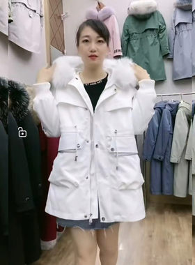 獭兔内胆皮草外套派克服加厚宽松