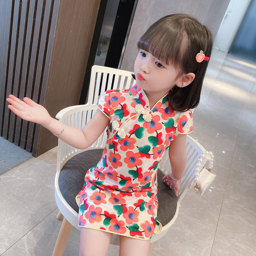 旗袍女童中国风复古汉服洋气