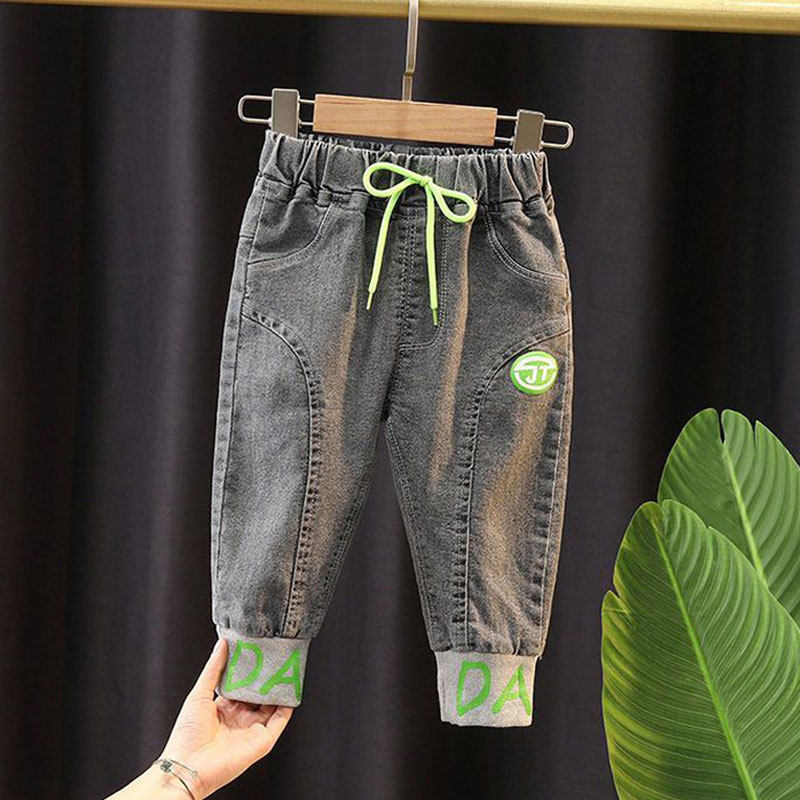 2025春男女童牛仔裤韩版洋气裤子