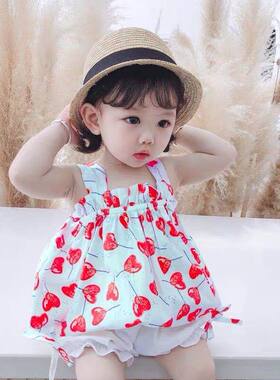 特价亏本清仓反季儿童女宝宝薄款夏女童家居服宝宝小孩套装棒棒糖