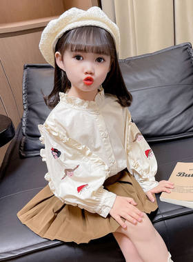 清仓女童棉衬衫2026春夏中小童春秋衣服白色衬衣春装宝宝洋气上衣