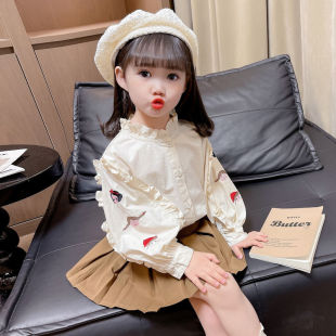 清仓女童棉衬衫2026春夏中小童春秋衣服白色衬衣春装宝宝洋气上衣