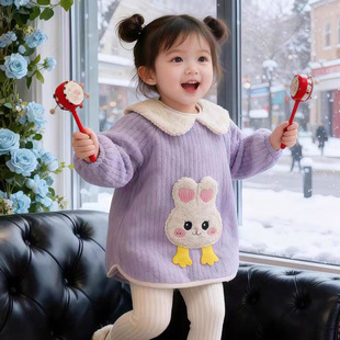 超萌宝宝罩衣可爱外穿婴儿围兜儿童长袖护衣防水防脏女宝洋气围裙